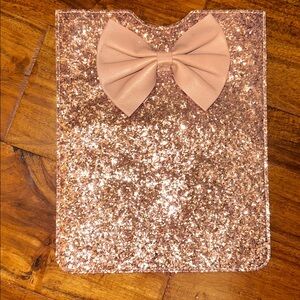 RED Valentino Bow Pink Glitter Leather Ipad Case